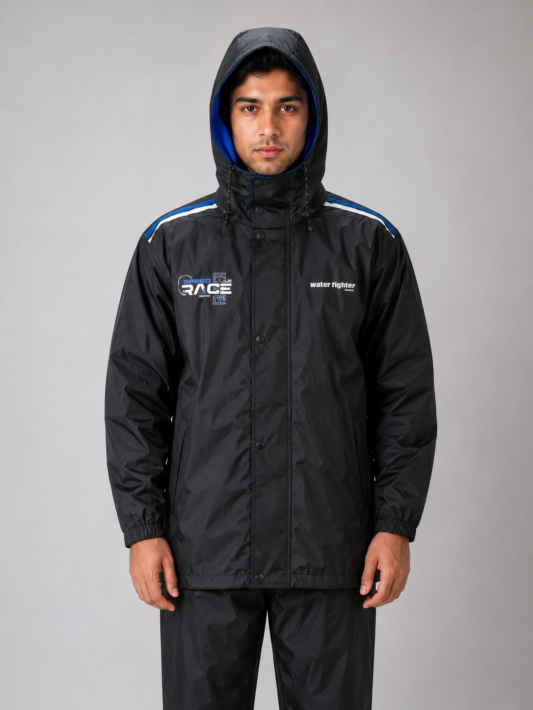 Men's Waterproof Hooded Raincoat | Heavy Duty Rain Jacket for Bike Riding, Travel, Camping & Outdoor | Windproof Full Sleeve Rain Wear