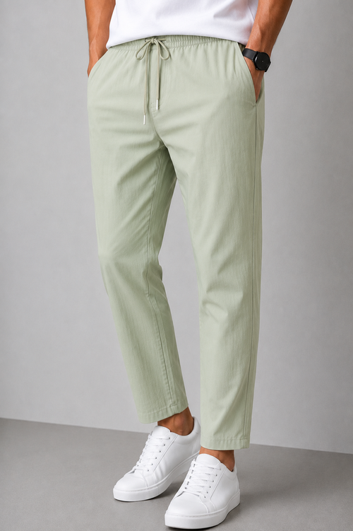 Men's Premium Linen Blend Drawstring Lower Trousers