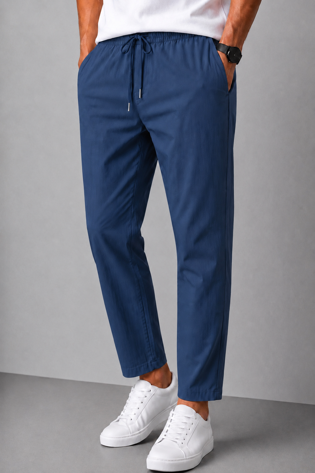 Men's Premium Linen Blend Drawstring Lower Trousers